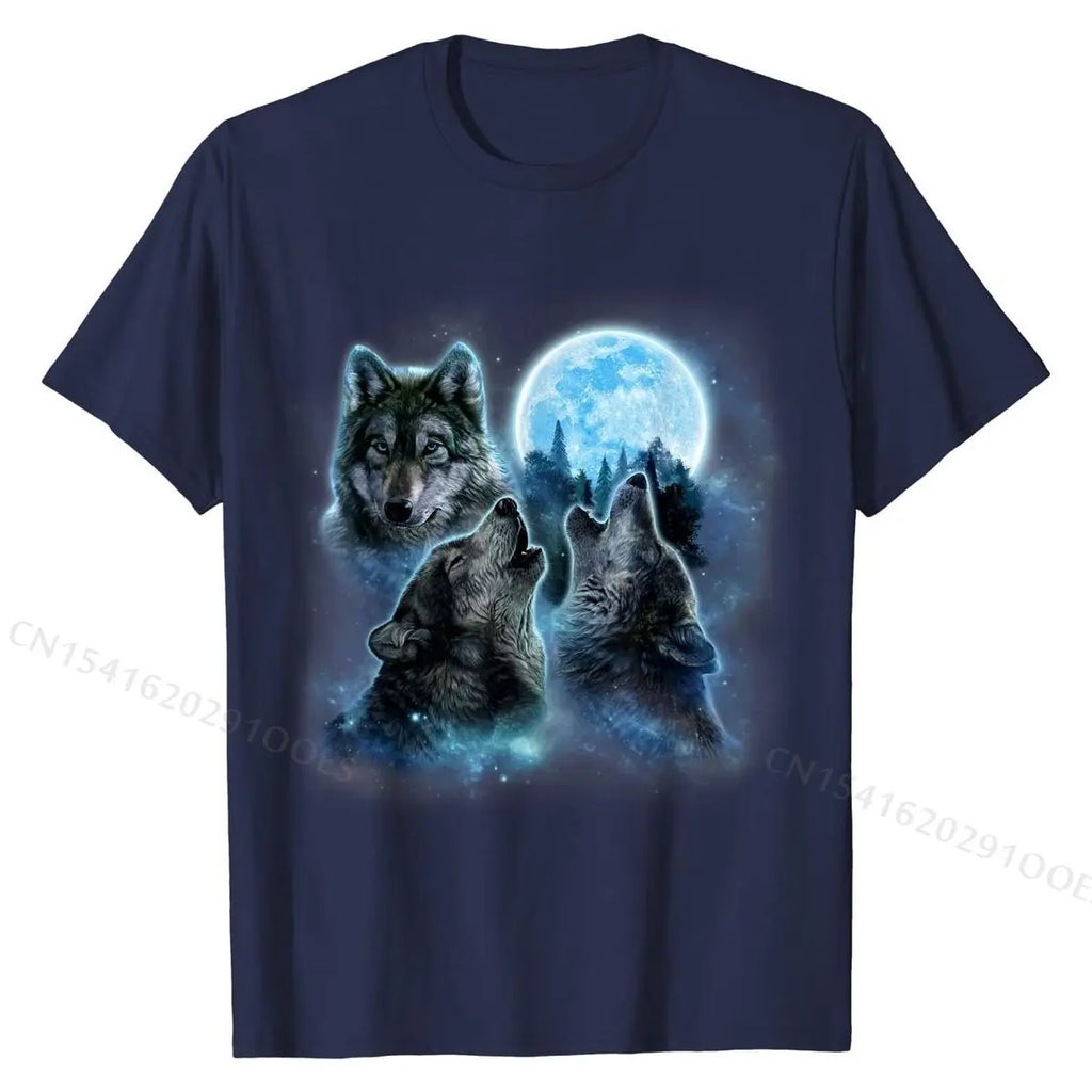 Epic Black 3 Wolf Moon T-Shirt: Howl-Worthy Legend Reborn